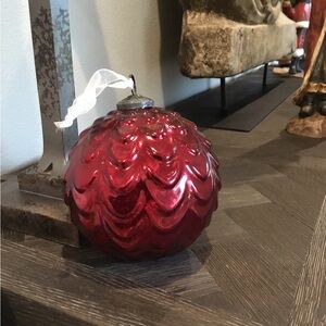 Dillards Elegant Red Glass Holiday Ornament